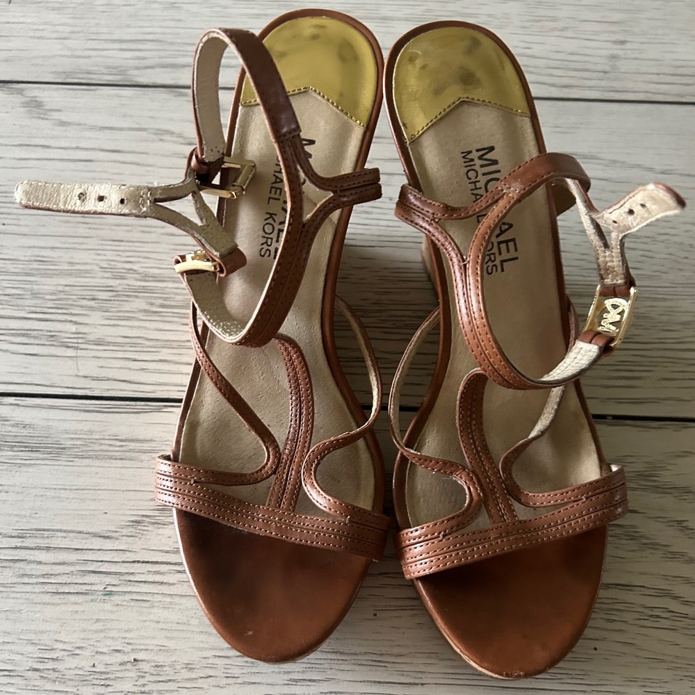 Michael Kors Women’s Cicely Cork Wedge Sandals